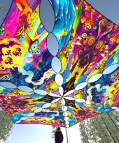 MO-TR02 and MO-TR03 - 6 Triangles Canopy Set - UV-Reactive Flurescent Ceiling Decoration - 3D-Preview