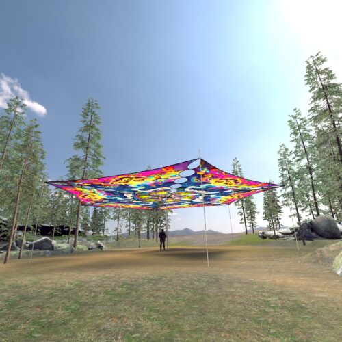 MO-TR02 - 6 Triangles Canopy Set - UV-Reactive Flurescent Ceiling Decoration - 3D-Preview