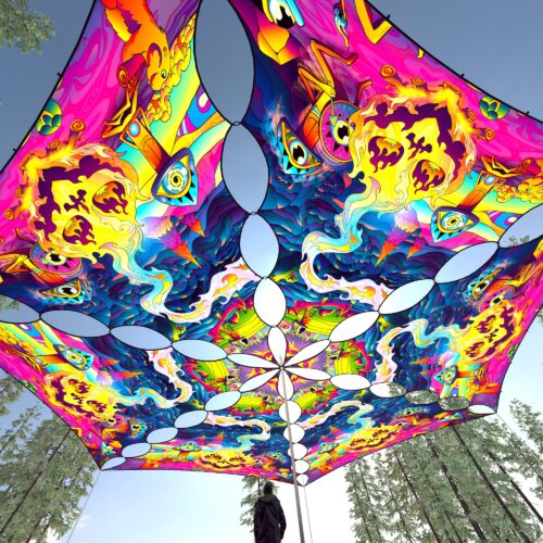 MO-TR02 - 6 Triangles Canopy Set - UV-Reactive Flurescent Ceiling Decoration - 3D-Preview