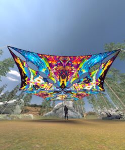 MO-TR03 and MO-TR01- 6 Triangles Canopy Set - UV-Reactive Flurescent Ceiling Decoration - 3D-Preview