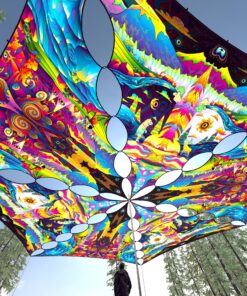 MO-TR03 and MO-TR01- 6 Triangles Canopy Set - UV-Reactive Flurescent Ceiling Decoration - 3D-Preview