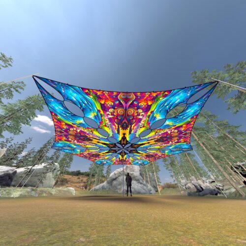 MO-TR03 - 6 Triangles Canopy Set - UV-Reactive Flurescent Ceiling Decoration - 3D-Preview