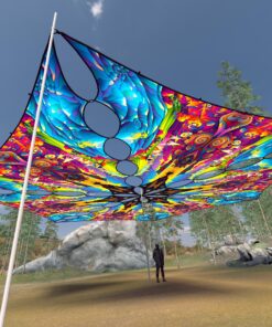 MO-TR03 - 6 Triangles Canopy Set - UV-Reactive Flurescent Ceiling Decoration - 3D-Preview