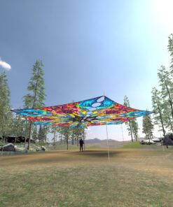 MO-TR03 - 6 Triangles Canopy Set - UV-Reactive Flurescent Ceiling Decoration - 3D-Preview