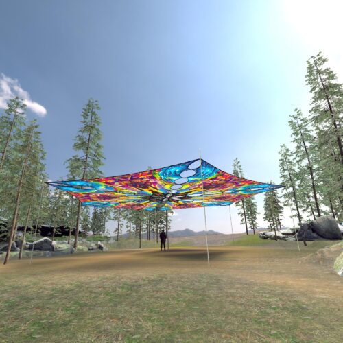 MO-TR03 - 6 Triangles Canopy Set - UV-Reactive Flurescent Ceiling Decoration - 3D-Preview