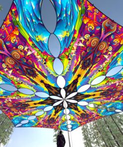 MO-TR03 - 6 Triangles Canopy Set - UV-Reactive Flurescent Ceiling Decoration - 3D-Preview