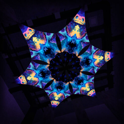 MS-DM01 - 6 Diamonds Canopy Set - UV-Reactive Flurescent Ceiling Decoration - 3D-Preview