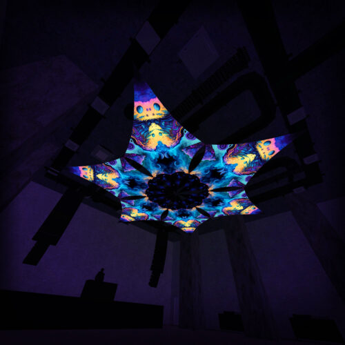 MS-DM01 - 6 Diamonds Canopy Set - UV-Reactive Flurescent Ceiling Decoration - 3D-Preview