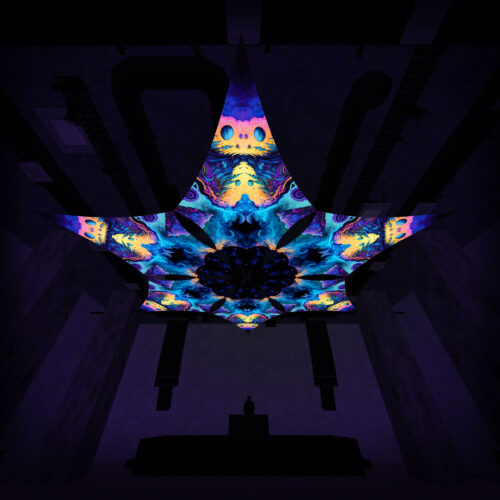 MS-DM01 - 6 Diamonds Canopy Set - UV-Reactive Flurescent Ceiling Decoration - 3D-Preview