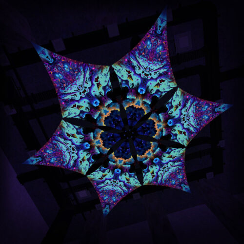 MS-DM02 - 6 Diamonds Canopy Set - UV-Reactive Flurescent Ceiling Decoration - 3D-Preview