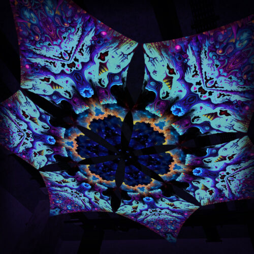 MS-DM02 - 6 Diamonds Canopy Set - UV-Reactive Flurescent Ceiling Decoration - 3D-Preview