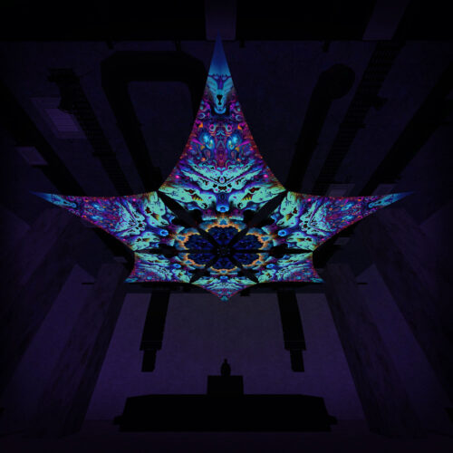 MS-DM02 - 6 Diamonds Canopy Set - UV-Reactive Flurescent Ceiling Decoration - 3D-Preview