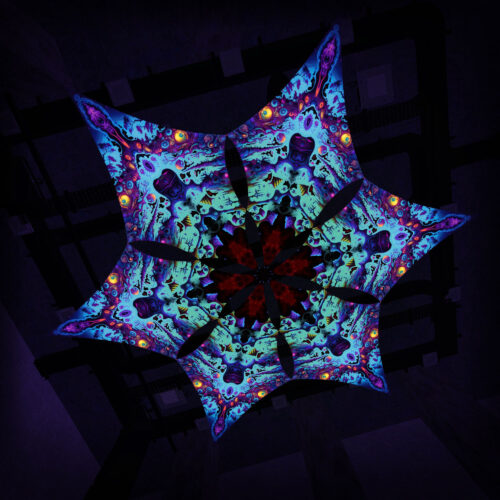 MS-DM03 - 6 Diamonds Canopy Set - UV-Reactive Flurescent Ceiling Decoration - 3D-Preview