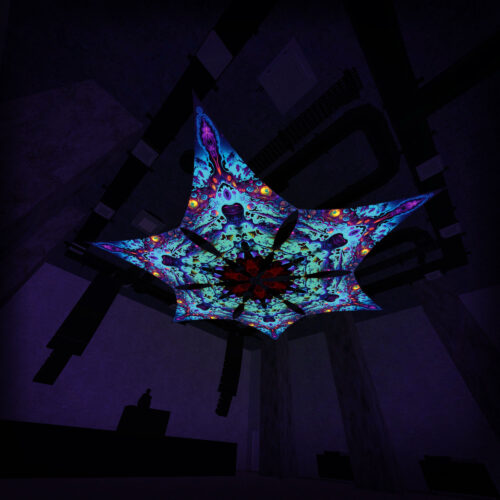 MS-DM03 - 6 Diamonds Canopy Set - UV-Reactive Flurescent Ceiling Decoration - 3D-Preview