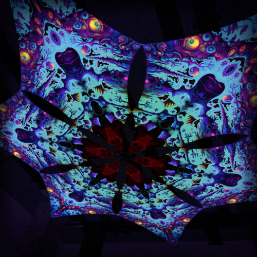 MS-DM03 - 6 Diamonds Canopy Set - UV-Reactive Flurescent Ceiling Decoration - 3D-Preview
