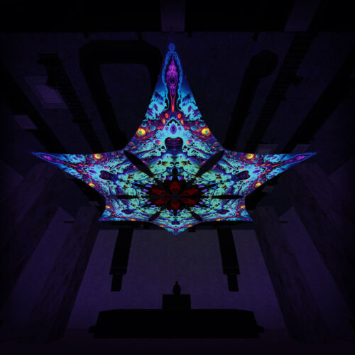 MS-DM03 - 6 Diamonds Canopy Set - UV-Reactive Flurescent Ceiling Decoration - 3D-Preview