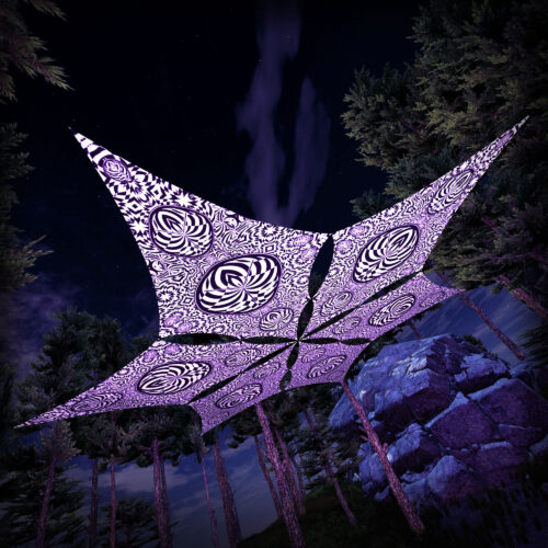 MT-DM02 - 6 Diamonds Canopy Set - UV-Reactive Flurescent Ceiling Decoration - 3D-Preview