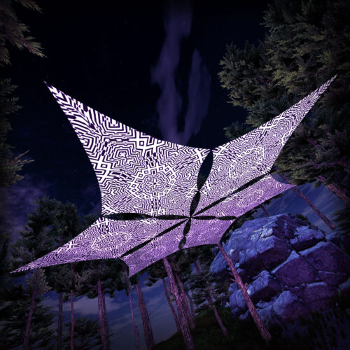 MT-DM03 - 6 Diamonds Canopy Set - UV-Reactive Flurescent Ceiling Decoration - 3D-Preview