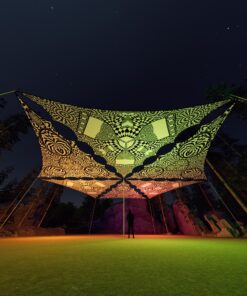 MT-TR01 and MT-TR02 - 6 Triangles Canopy Set - UV-Reactive Flurescent Ceiling Decoration - 3D-Preview