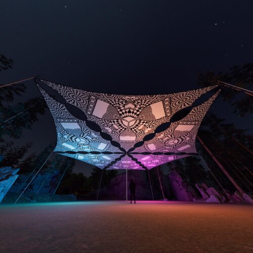 MT-TR01 - 6 Triangles Canopy Set - UV-Reactive Flurescent Ceiling Decoration - 3D-Preview