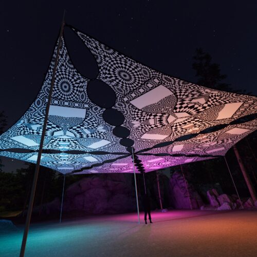 MT-TR01 - 6 Triangles Canopy Set - UV-Reactive Flurescent Ceiling Decoration - 3D-Preview