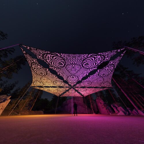 MT-TR02 - 6 Triangles Canopy Set - UV-Reactive Flurescent Ceiling Decoration - 3D-Preview