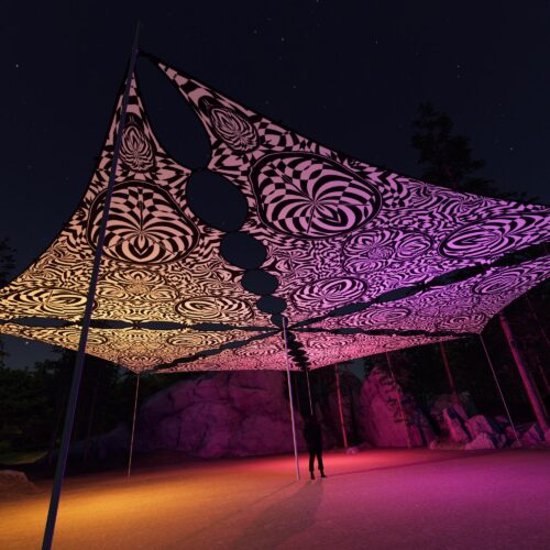 MT-TR02 - 6 Triangles Canopy Set - UV-Reactive Flurescent Ceiling Decoration - 3D-Preview