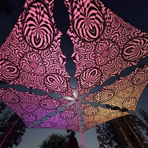 MT-TR02 - 6 Triangles Canopy Set - UV-Reactive Flurescent Ceiling Decoration - 3D-Preview