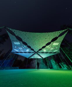 MT-TR03 and MT-TR01 - 6 Triangles Canopy Set - UV-Reactive Flurescent Ceiling Decoration - 3D-Preview