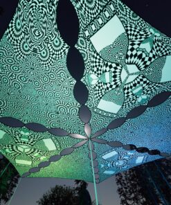 MT-TR03 and MT-TR01 - 6 Triangles Canopy Set - UV-Reactive Flurescent Ceiling Decoration - 3D-Preview