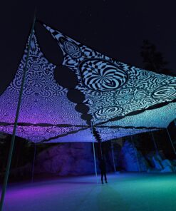 MT-TR02 and MT-TR03 - 6 Triangles Canopy Set - UV-Reactive Flurescent Ceiling Decoration - 3D-Preview