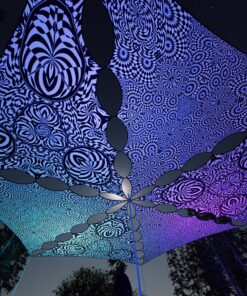 MT-TR02 and MT-TR03 - 6 Triangles Canopy Set - UV-Reactive Flurescent Ceiling Decoration - 3D-Preview