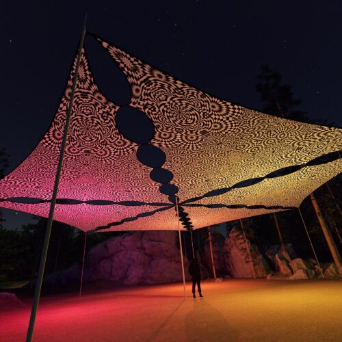 MT-TR03 - 6 Triangles Canopy Set - UV-Reactive Flurescent Ceiling Decoration - 3D-Preview