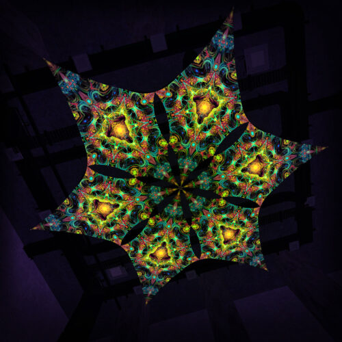 R2-DM01 - 6 Diamonds Canopy Set - UV-Reactive Flurescent Ceiling Decoration - 3D-Preview