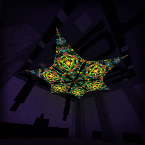 R2-DM01 - 6 Diamonds Canopy Set - UV-Reactive Flurescent Ceiling Decoration - 3D-Preview