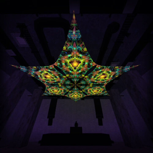 R2-DM01 - 6 Diamonds Canopy Set - UV-Reactive Flurescent Ceiling Decoration - 3D-Preview
