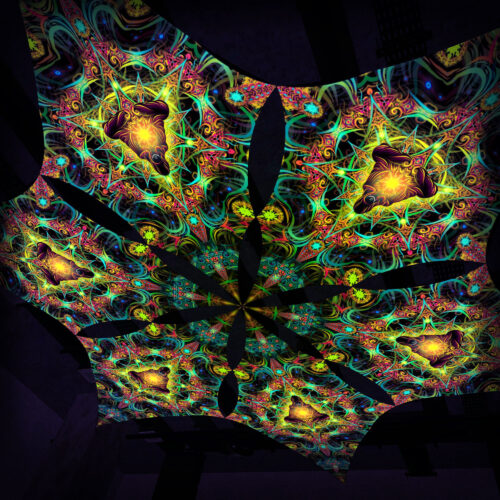 R2-DM01 - 6 Diamonds Canopy Set - UV-Reactive Flurescent Ceiling Decoration - 3D-Preview