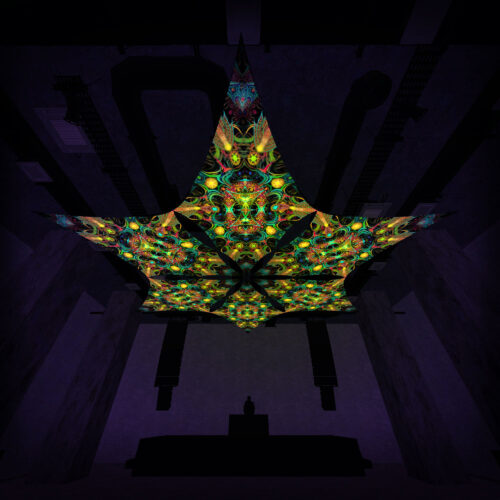 R2-DM02 - 6 Diamonds Canopy Set - UV-Reactive Flurescent Ceiling Decoration - 3D-Preview