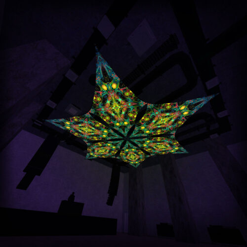 R2-DM03 - 6 Diamonds Canopy Set - UV-Reactive Flurescent Ceiling Decoration - 3D-Preview