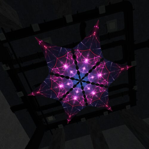 SG-DM02 - 6 Diamonds Canopy Set - UV-Reactive Flurescent Ceiling Decoration - 3D-Preview