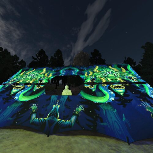 Shub-Niggurath Dark Ritual - - DJ-Booth - UV-Reactive Psychedelic Decoration - 3D-Preview