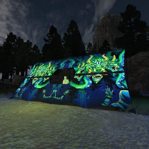 Shub-Niggurath Dark Ritual - - DJ-Booth - UV-Reactive Psychedelic Decoration - 3D-Preview