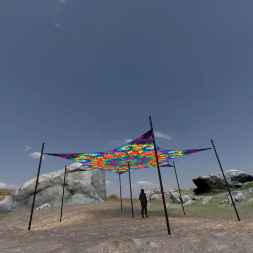 TD-DM01 - 6 Diamonds Canopy Set - UV-Reactive Flurescent Ceiling Decoration - 3D-Preview