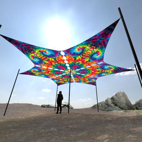 TD-DM01 - 6 Diamonds Canopy Set - UV-Reactive Flurescent Ceiling Decoration - 3D-Preview