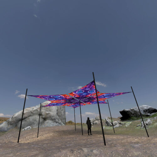 TD-DM02 - 6 Diamonds Canopy Set - UV-Reactive Flurescent Ceiling Decoration - 3D-Preview