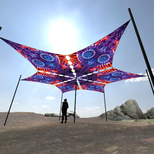 TD-DM02 - 6 Diamonds Canopy Set - UV-Reactive Flurescent Ceiling Decoration - 3D-Preview