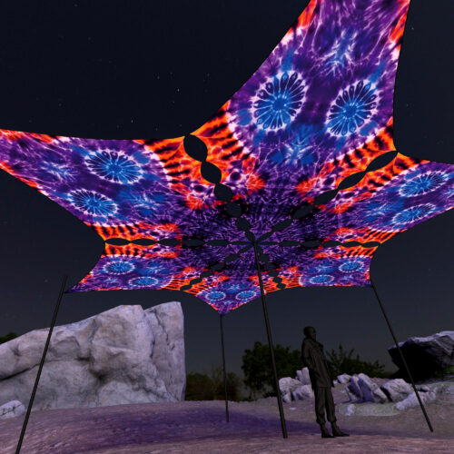 TD-DM02 - 6 Diamonds Canopy Set - UV-Reactive Flurescent Ceiling Decoration - 3D-Preview