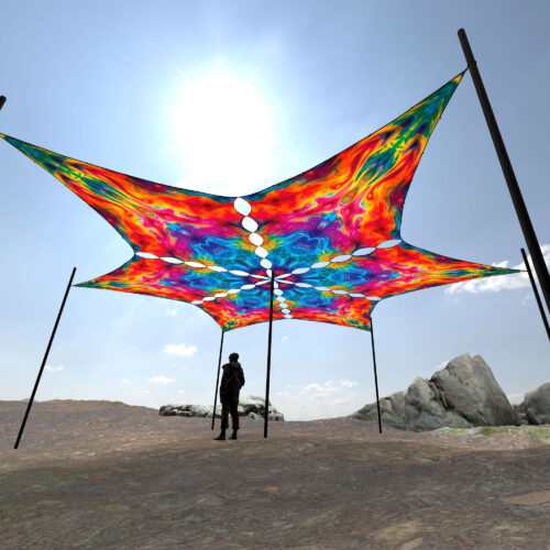 TD-DM03 - 6 Diamonds Canopy Set - UV-Reactive Flurescent Ceiling Decoration - 3D-Preview