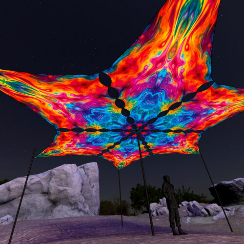 TD-DM03 - 6 Diamonds Canopy Set - UV-Reactive Flurescent Ceiling Decoration - 3D-Preview