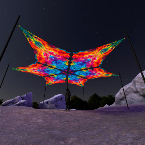 TD-DM03 - 6 Diamonds Canopy Set - UV-Reactive Flurescent Ceiling Decoration - 3D-Preview